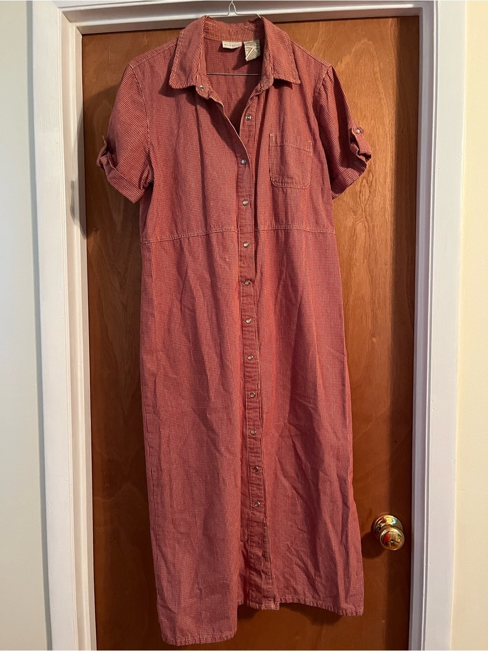 White Stag Button-Front Maxi Dress in Rust